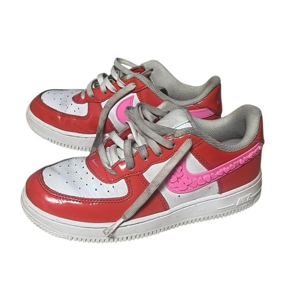 Nike Air Force 1 pink and red Valentine’s Day size 3 - Picture 10 of 13